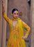 Yellow Multi Digital Printed Sequence Embroidered Anarkali Gown