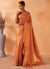 Tangerine Brocade Detailed Kanjivaram Silk Saree