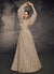 Beige Golden Embroidered Georgette Anarkali Dress