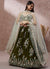 Olive Green Multi Embroidery Wedding Lehenga Choli