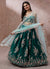 Teal Blue Multi Embroidery Wedding Lehenga Choli