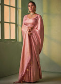 Peach Brocade Detailed Kanjivaram Silk Saree