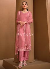 Blush Pink Crystal Embroidered Pant Style Suit