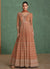 Rustic Orange Traditional Embroidery Festive Anarkali Dress