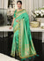 Light Green Handwork Embroidery Silk Saree