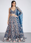 Royal Blue Multi Embroidery Lehenga Choli And Dupatta