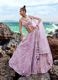 Mauve Purple Sequence Embroidery Wedding Lehenga Choli