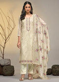 Ivory White Multi Embroidery Pakistani Salwar Kameez Suit