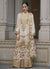 White Golden Sequence Embroidery Festive Palazzo Suit