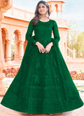 Green Sequence Embroidery Festive Anarkali Suit