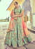 Green And Peach Multi Embroidery Wedding Lehenga Choli