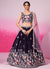  Deep Purple Embroidered Bridal Lehenga Choli