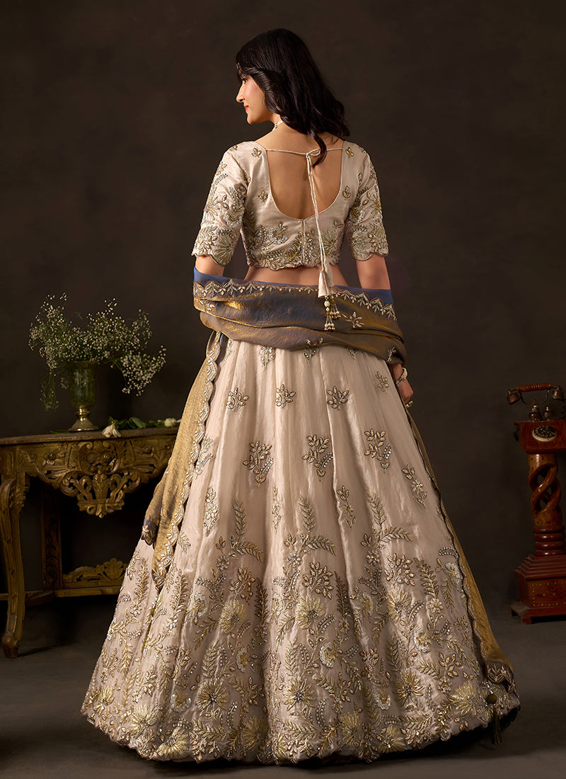 Buy Beige And Copper Brown legha Choli Set In Usa