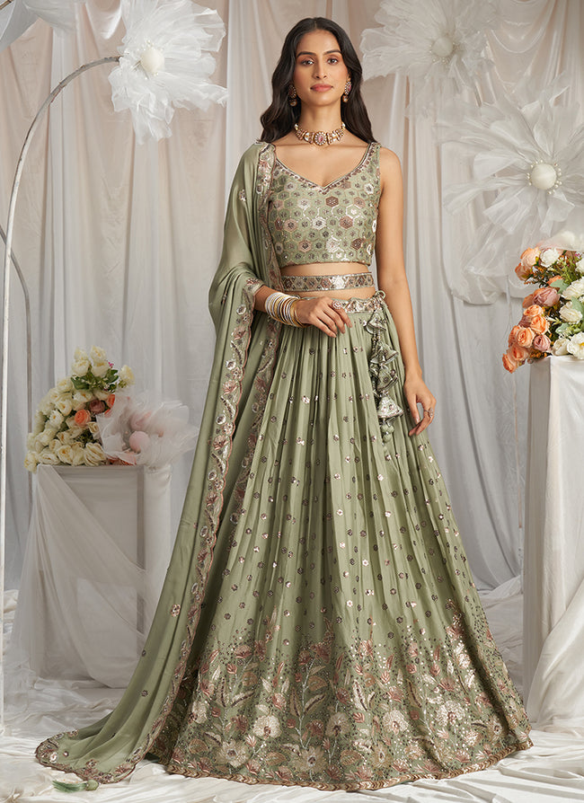 green pakistani bridal dress Magnificent Teal green pakistani dress for wedding in bridal section Ayesha And Usman