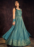 Turquoise Blue Anarkali Gown In Usa Uk