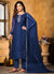 Blue Resham Thread And Sequence Embroidery Pant Style Suit
