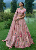 Rose Pink Multi Embroidery Wedding Lehenga Choli