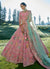 Pink And Blue Multi Embroidery Wedding Lehenga Choli
