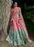 Blue And Pink Multi Embroidery Wedding Lehenga Choli