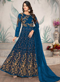 Royal Blue Embroidery Wedding Anarkali Suit