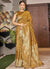 Golden Yellow Jacquard Silk Festive Saree