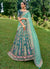 Turquoise Blue Embroidery Wedding Lehenga Choli