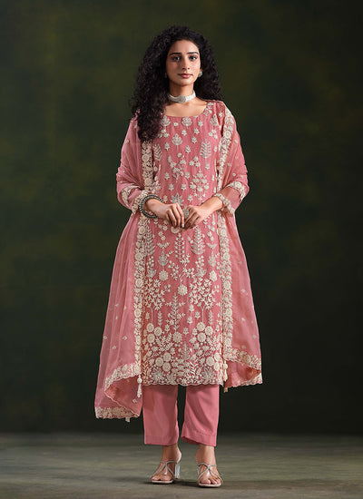 Pink Pakistani Straight Suit