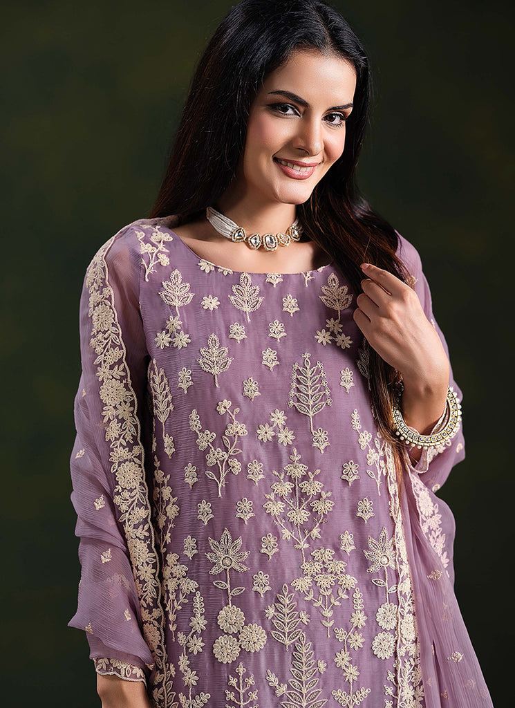 Purple Pakistani Straight Suit