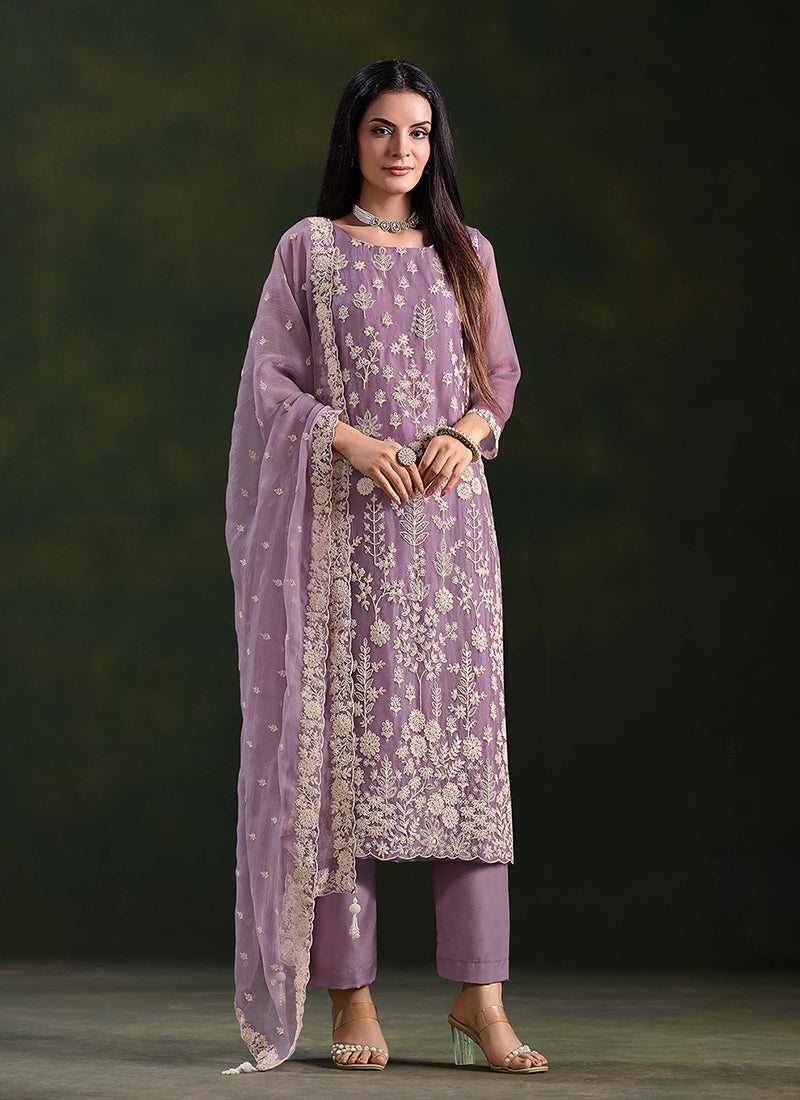 Purple Pakistani Straight Suit