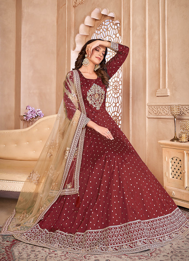 Gown For Engagement Online Shopping | Anarkali Gown Floor Length