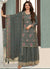 Deep Grey Traditional Multi Embroidery Sharara Suit