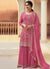Pink Sequence And Thread Embroidery Palazzo Suit