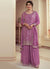 Purple Sequence And Thread Embroidery Palazzo Suit