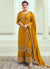 Yellow Thread Embroidery Pant Style Suit
