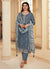 Blue Meenakari Embroidery Silk Salwar Kameez Suit