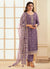 Purple Meenakari Embroidery Silk Salwar Kameez Suit