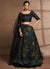 Black Floral Print And Sequence Embroidery Ruffled Lehenga Choli