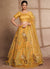 Yellow Floral Print And Sequence Embroidery Ruffled Lehenga Choli