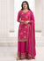 Pink Sequence Embroidery Floral Palazzo Suit