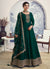 Dark Green Reshamkari Embroidery Wedding Anarkali Suit