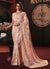 Blush Peach Sequence And Appliqué Embroidery Wedding Saree