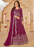 Deep Pink Sequence Embroidery Festive Anarkali Suit