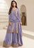 Lavender Reshamkari Embroidery Sharara Style Suit
