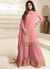 Pink Reshamkari Embroidery Sharara Style Suit