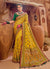 Yellow And Green Multi Embroidery Traditional Silk Saree