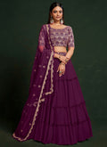 Magenta Sequence Embroidered Festive Lehenga Choli