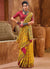 Yellow And Pink Multi Embroidery Traditional Silk Saree