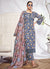 Blue Embroidery Printed Salwar Kameez Suit