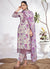 Lilac Purple Embroidery Printed Salwar Kameez Suit