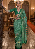 Green Ikat Printed Patola Silk Saree
